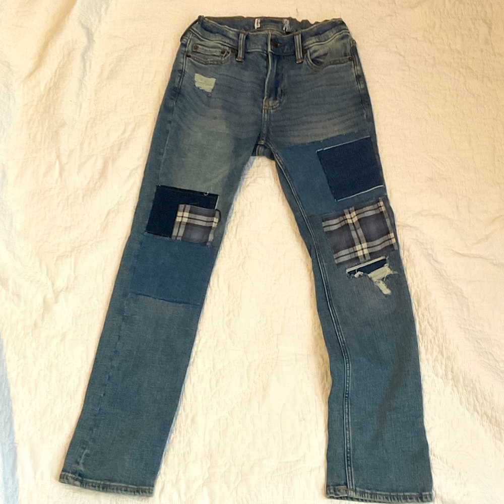 Stylish Blue Patchwork girls Jeans